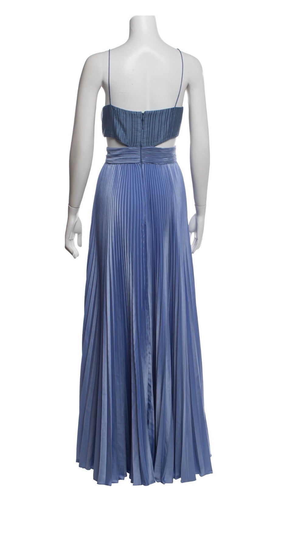 AMUR Elodie Pleated Cut-Out Gown – Ocean/Navy