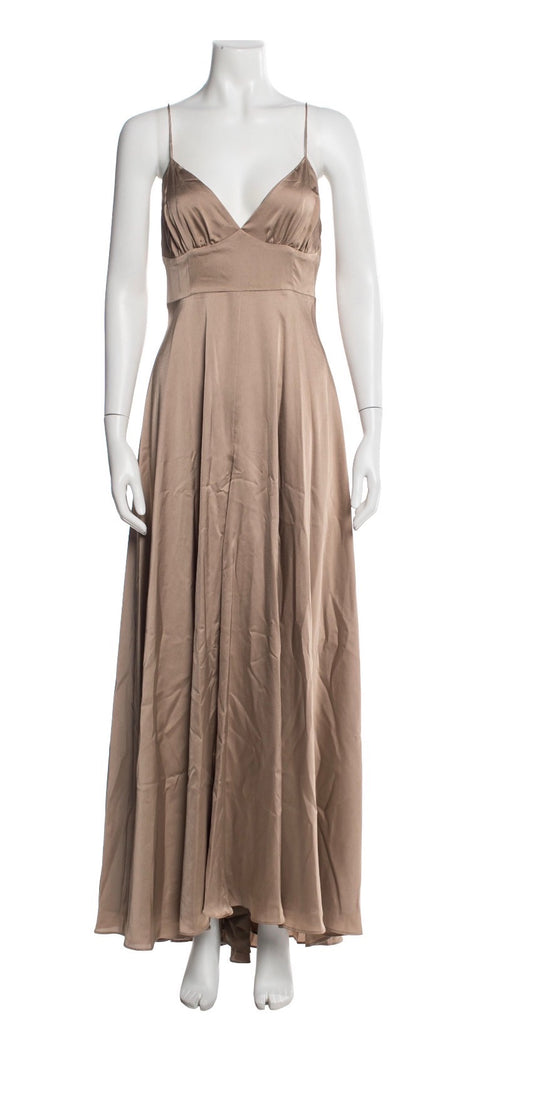 Fame and Partners Champagne Strappy Maxi Dress