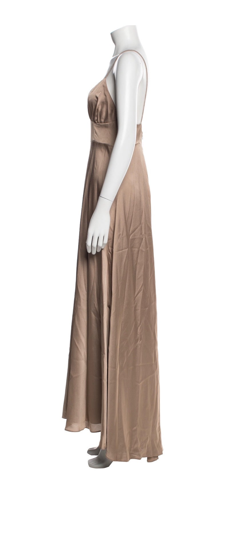 Fame and Partners Champagne Strappy Maxi Dress