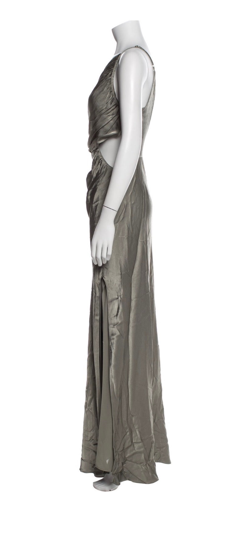 Shona Joy Green One-Shoulder Evening Gown