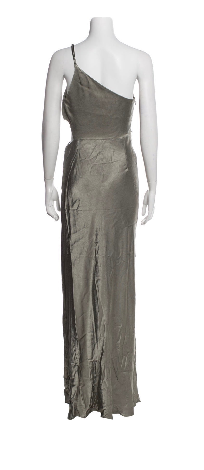 Shona Joy Green One-Shoulder Evening Gown