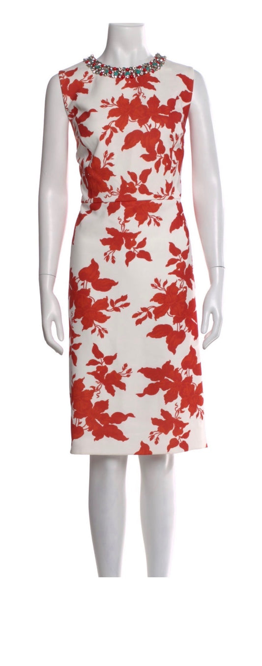 Sachin & Babi  Floral Print Embellished Knee-Length Dress