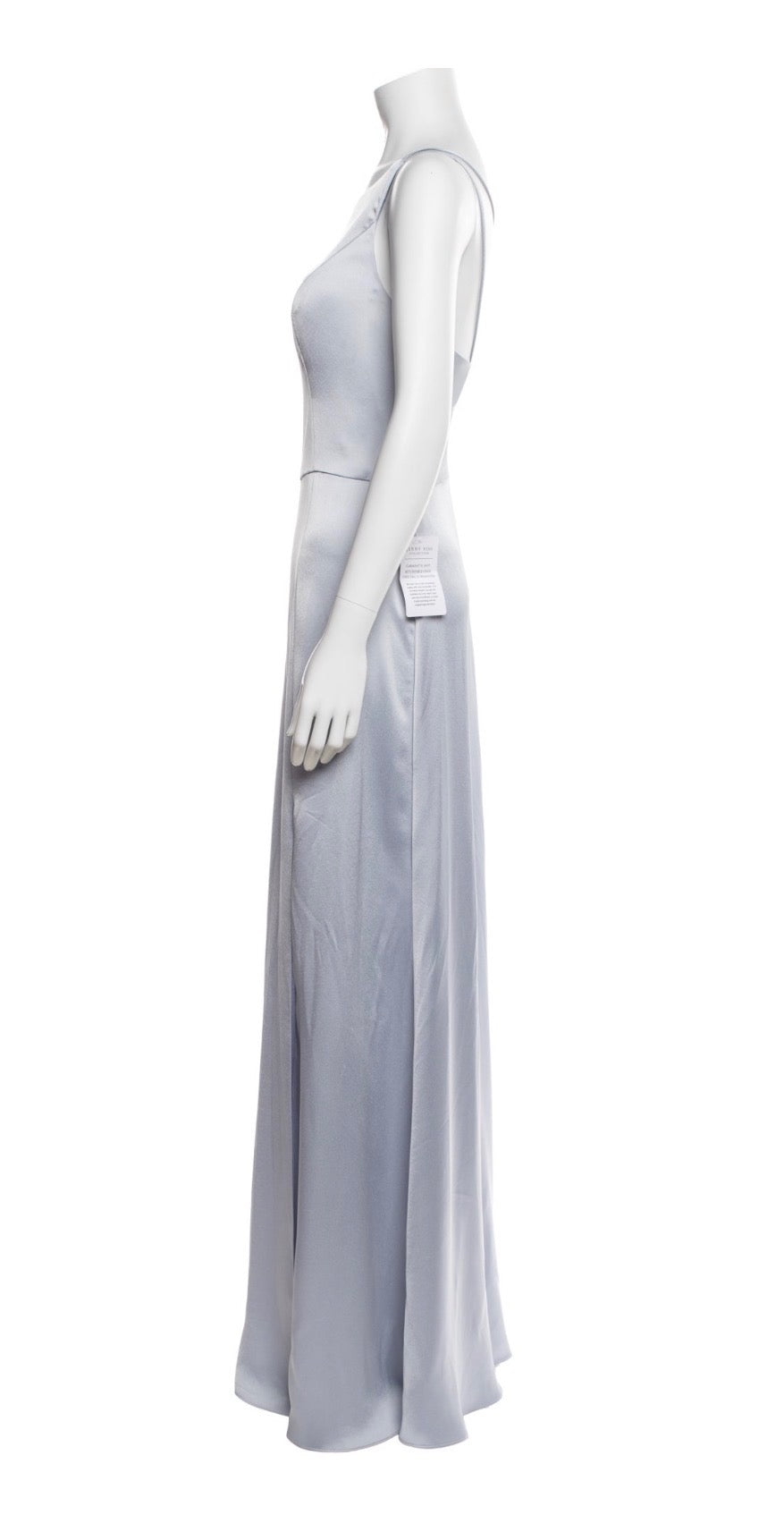 Jenny Yoo Jensen One-Shoulder Satin Gown – Ice Blue