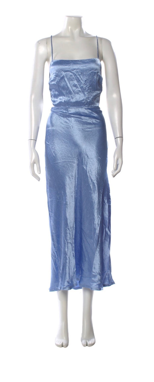 RAHI Bondi Jacie Cutout Satin Midi Dress – Bondi Blue.