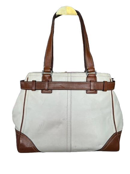 Coach Cream & Brown Leather Tote