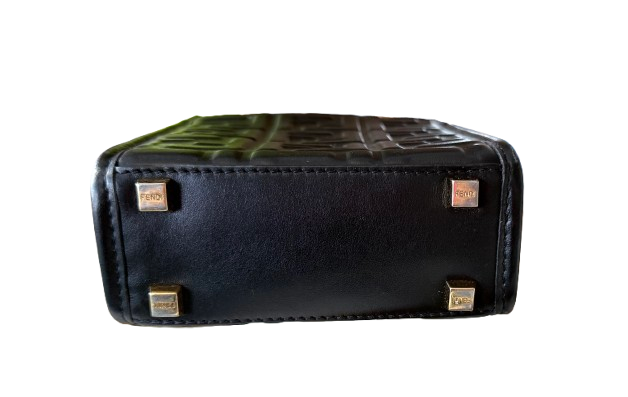 Mini Fendi Sunshine Shopper Tote Black