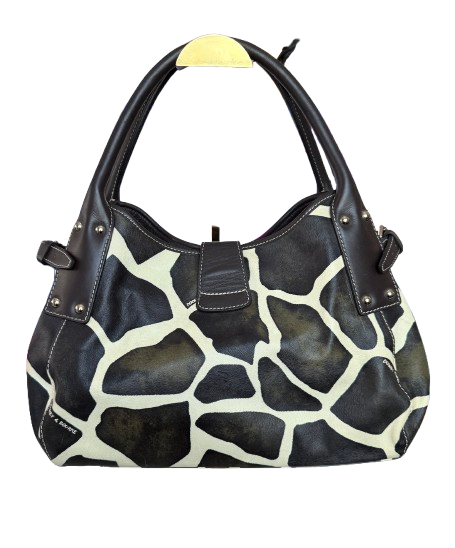 Dooney & Bourke Black & Cream Giraffe Print Hobo Bag