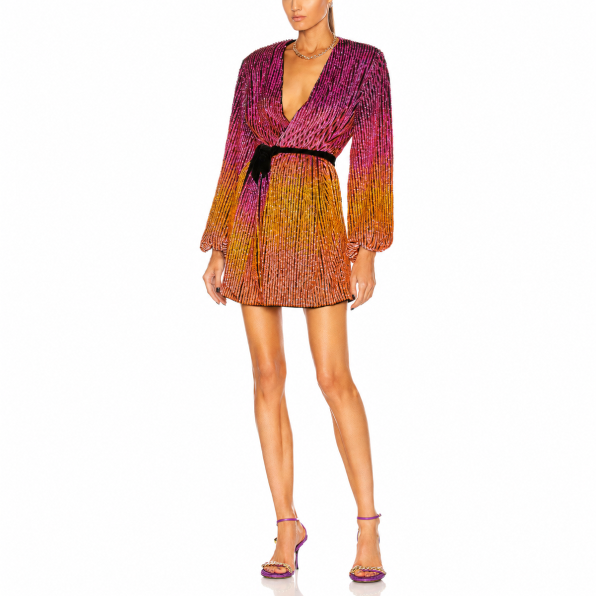 Retrofête Gabrielle Sequin Ombre Robe Mini Dress