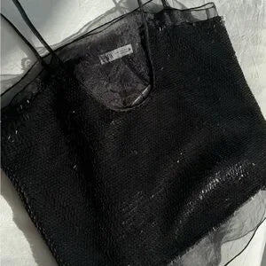 Zara Women Organza Feminine Sequin top | NWT